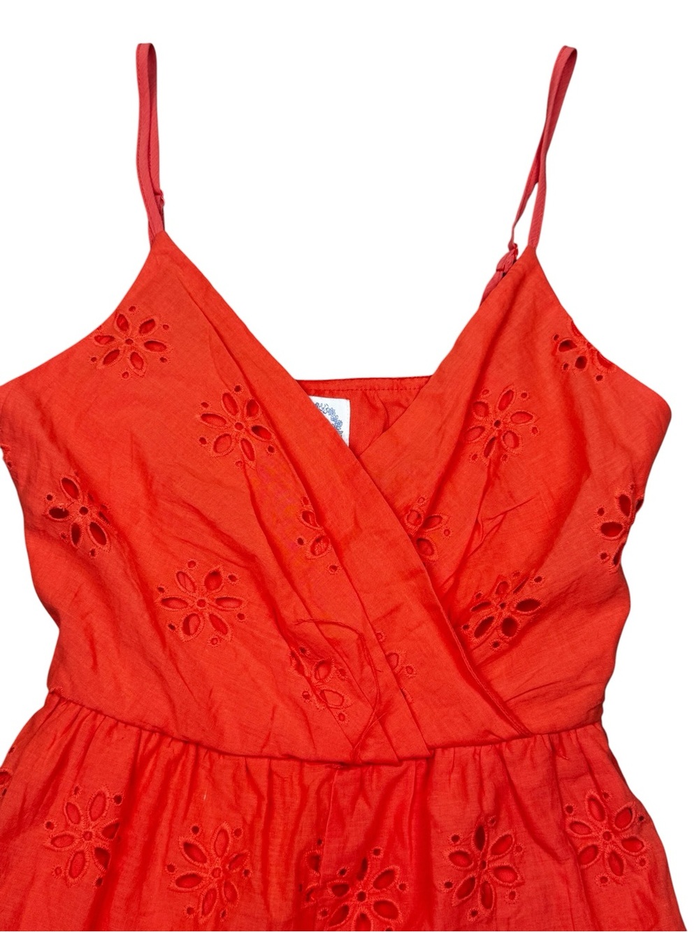 NWT Blue Rain Coral Eyelet Scalloped Tank Shorts Romper Size Small Francesca’s - Picture 5 of 8